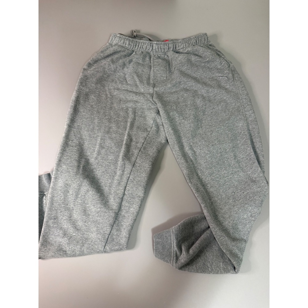 Puma Sportlifestyle Mens XL Heather Gray Fleece Joggers Sweatpants Drawstring